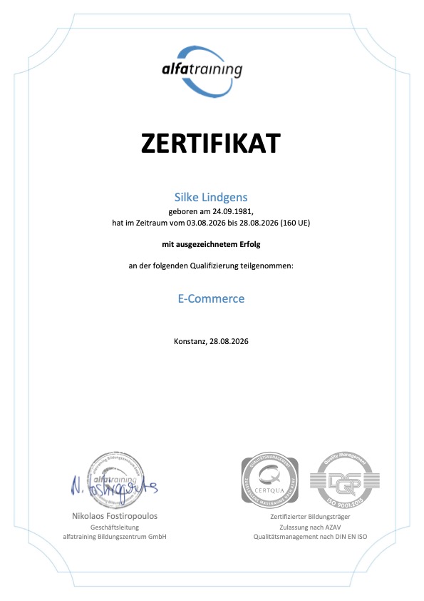Zertifikat E-Commerce